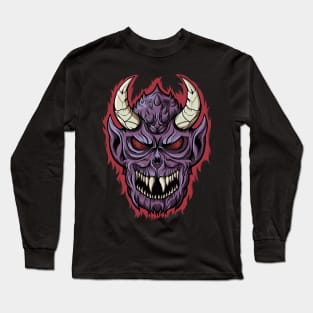 Evil Demon Face Long Sleeve T-Shirt